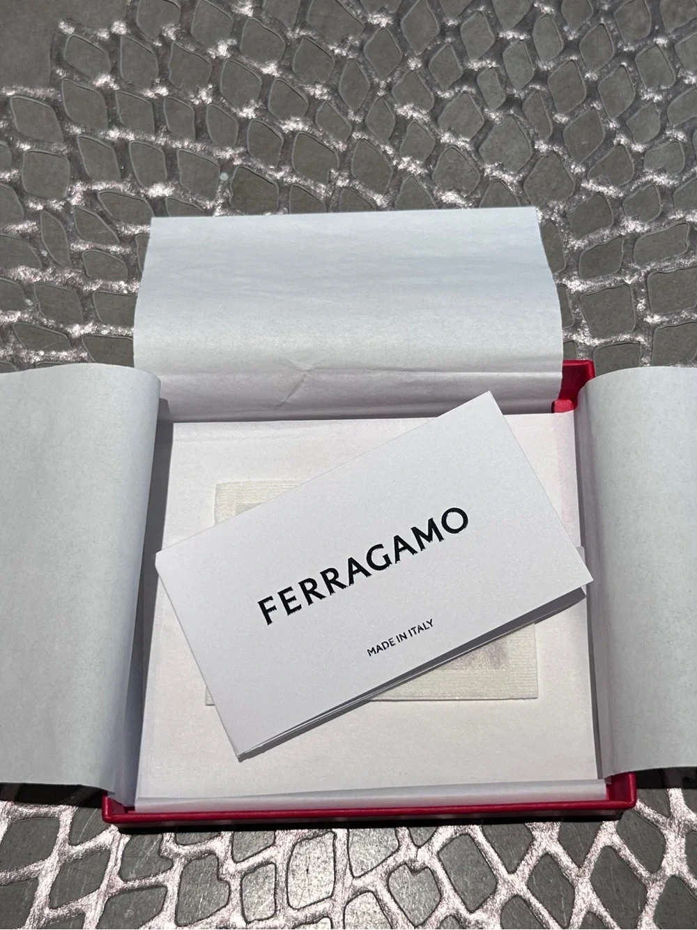 Salvatore Ferragamo Black Embossed Leather Bifold Wallet